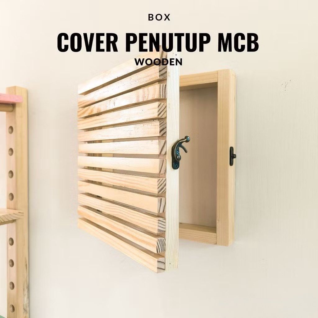 Cover Box Penutup MCB Panel Listrik Meteran Listrik Bahan Kayu Jati Belanda Aesthetic