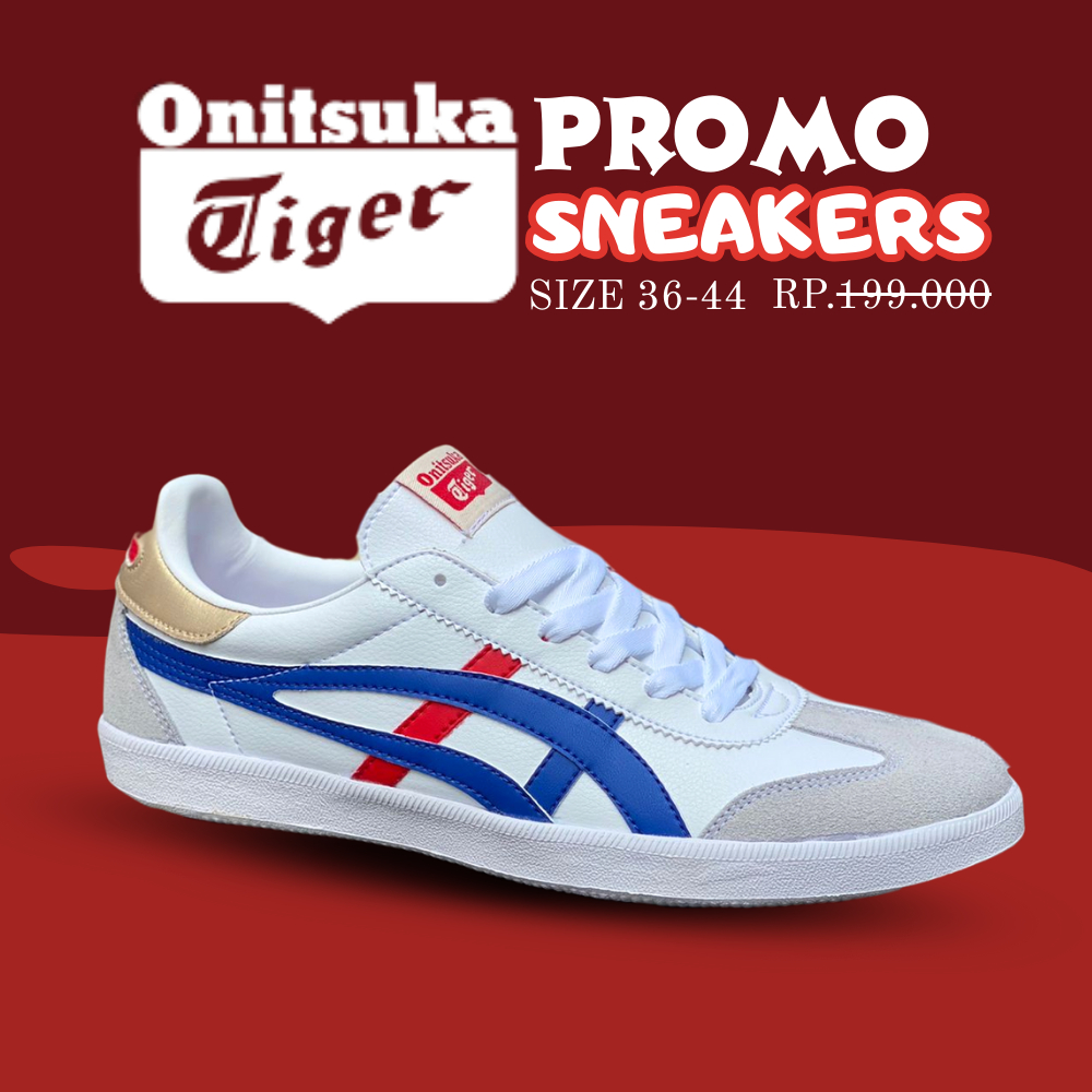 COD Sepatu Sneakers Unisex Gaya Jepang Tokuten Putih Biru - Sepatu Pria Wanita Onitsuka Tiger Keren