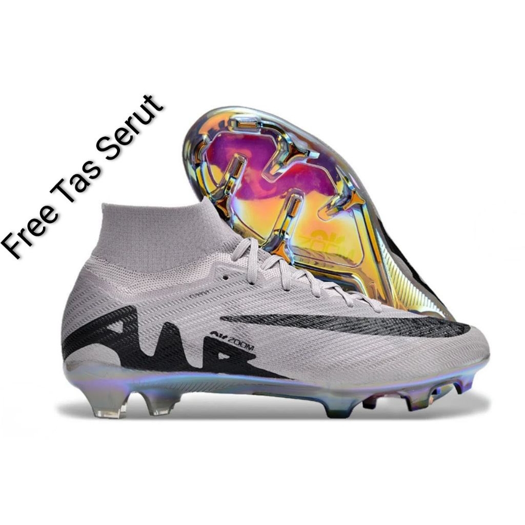 Sepatu Bola Superfly Mercurial 9 Elite Grey Black