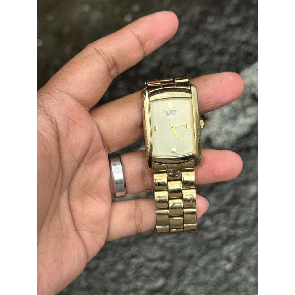 preloved jam tangan citizen tank vintage gold original