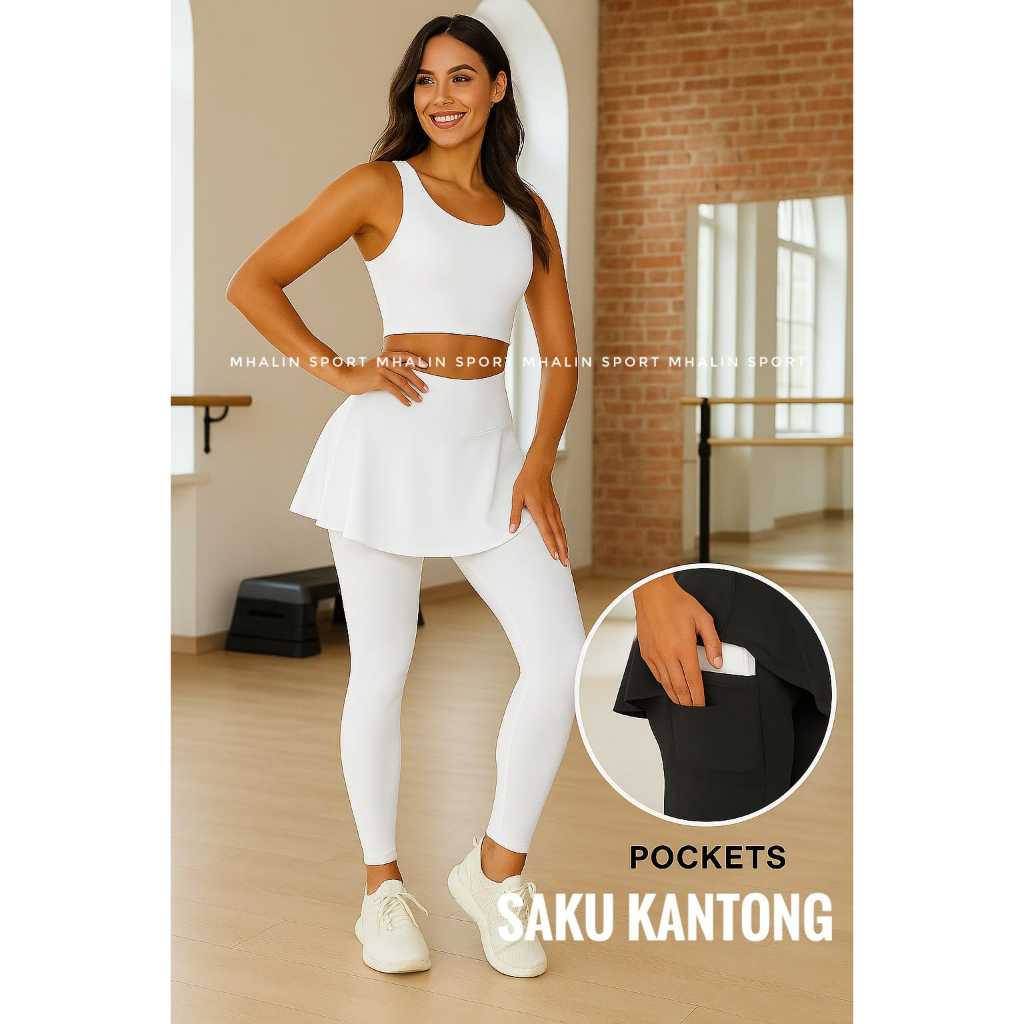 Rok legging Polet/kantong Samping - Legging Senam Wanita terbaru