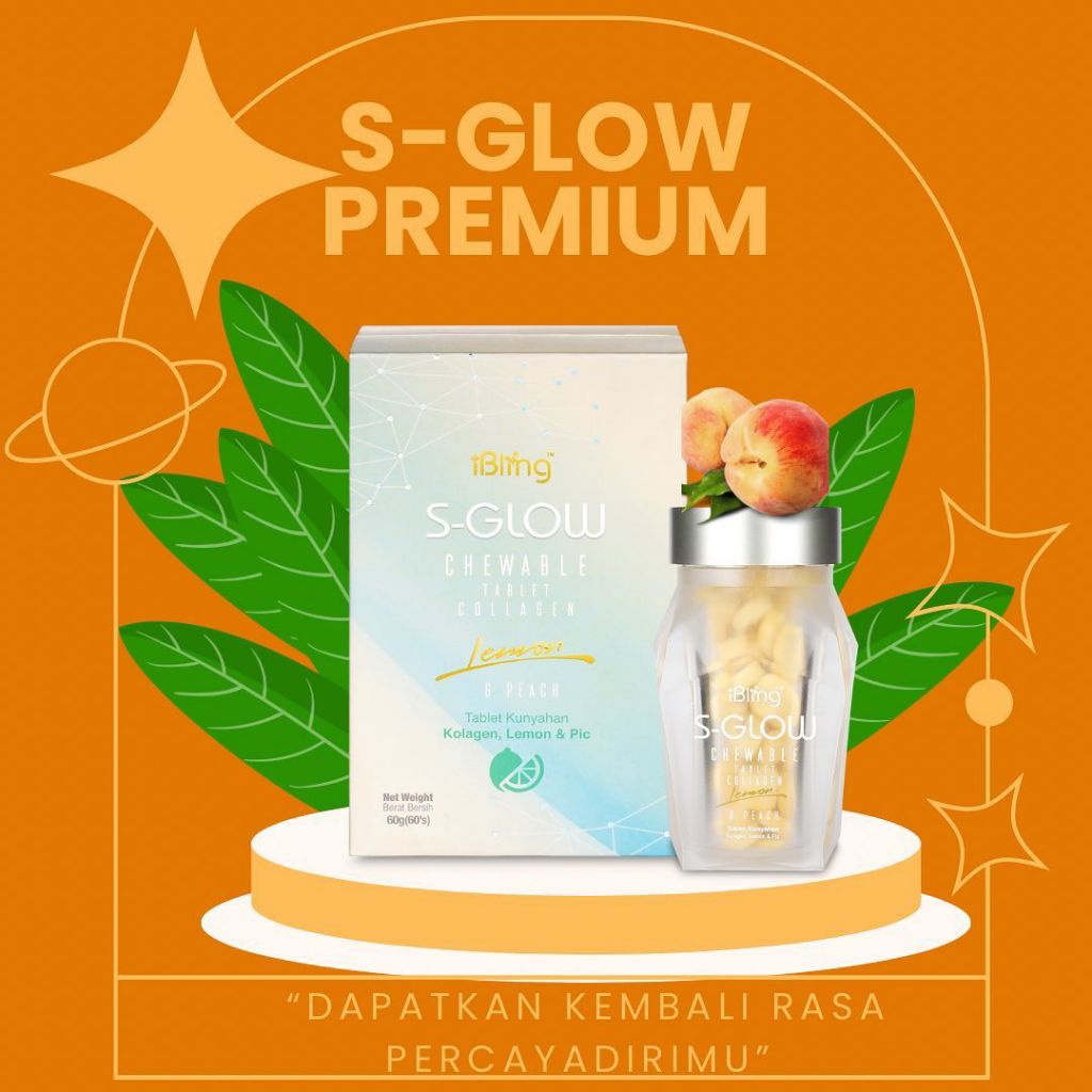 S-GLOW COLLAGEN ISI 60 BUTIR ORIGINAL SUPLEMEN RAMBUT DAN KULIT