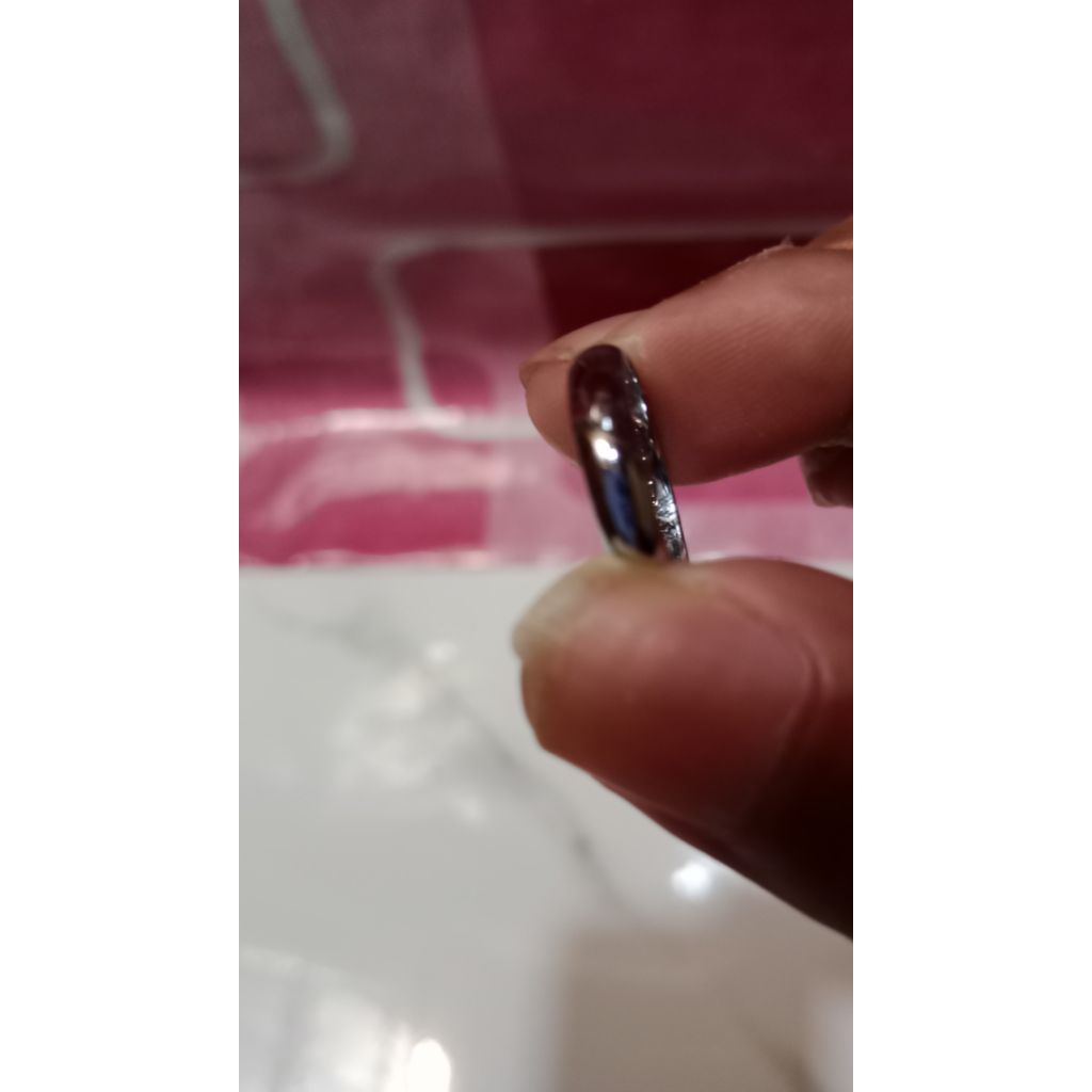 cincin polos lapis emas bahan perak kode 750%