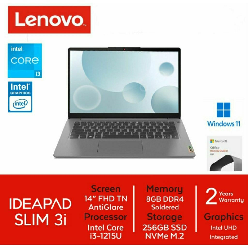 LAPTOP LENOVO IDEAPAD SLIM 3 INTEL CORE I3 - 1215U