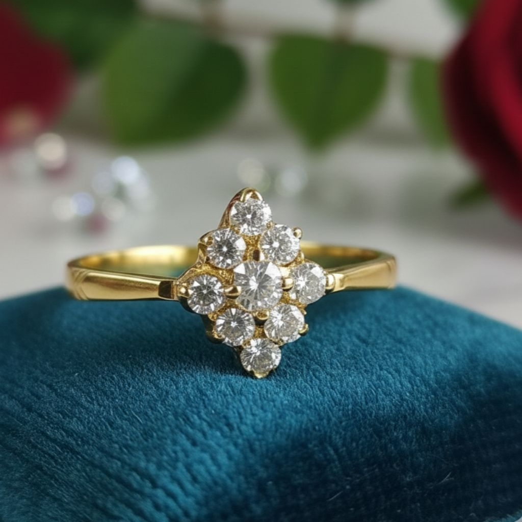 cincin emas berlian Eropa model getas