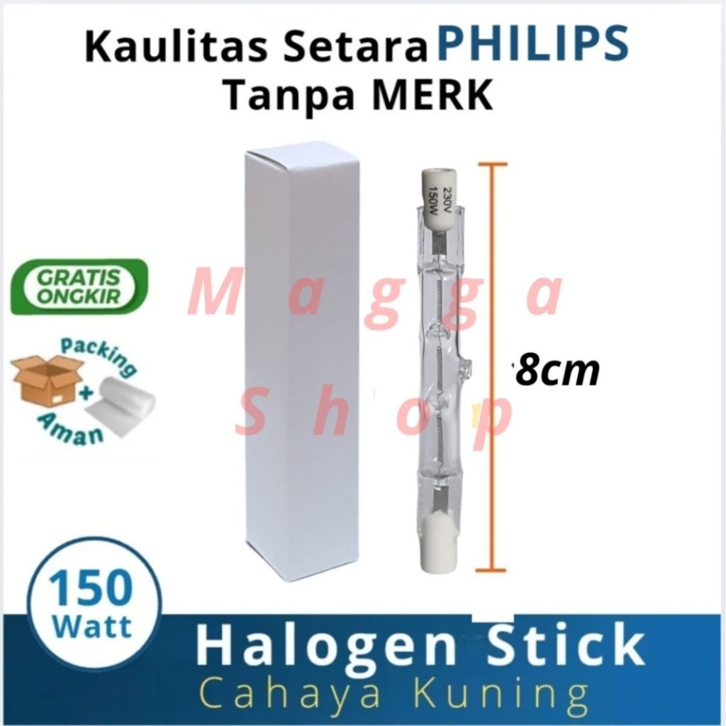 LAMPU HALOGEN STICK 150W 150WATT - Tanpa Merk.
