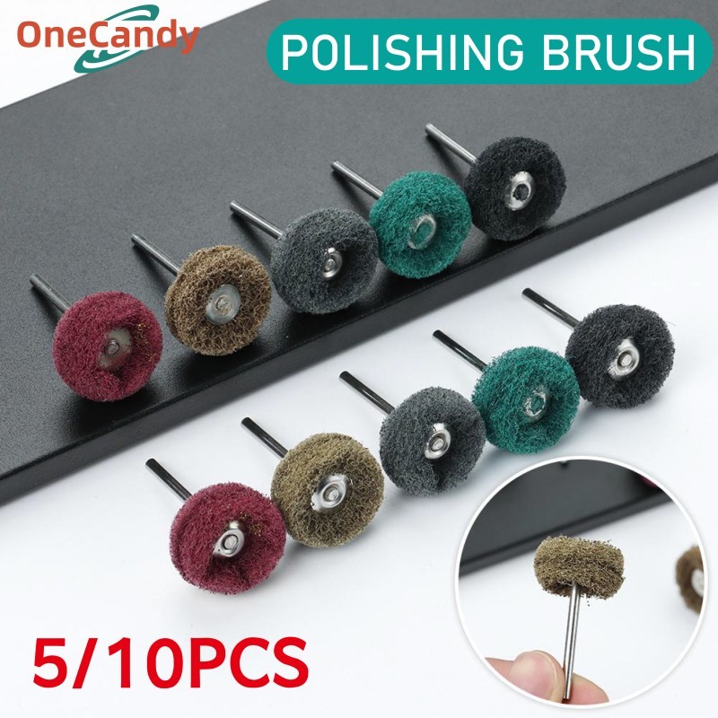 10PCS Mata Sikat Poles Bor Gerinda Mini Tuner Dremel Polishing Brush Mata Bor Sikat Nylon Mini Mata 