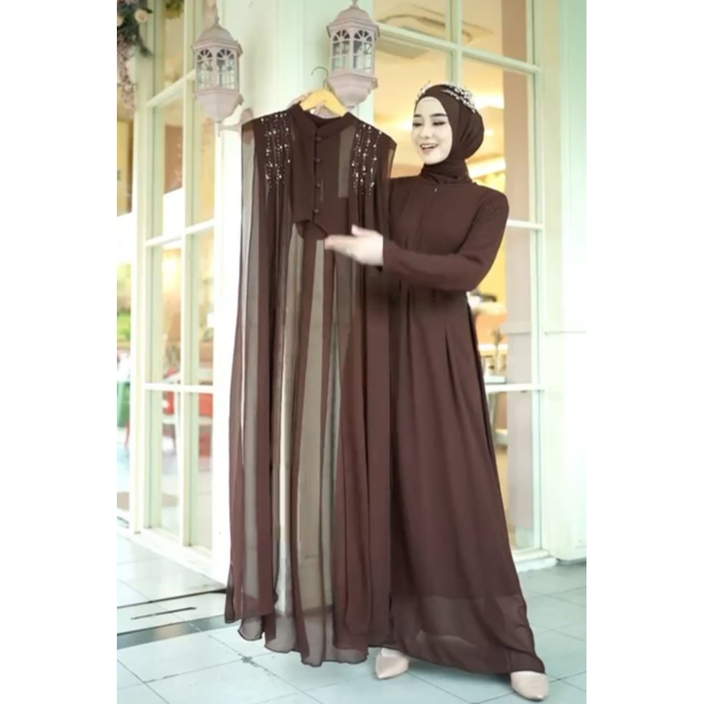 New Series Abaya Khadijah Set Outer & Pasmina