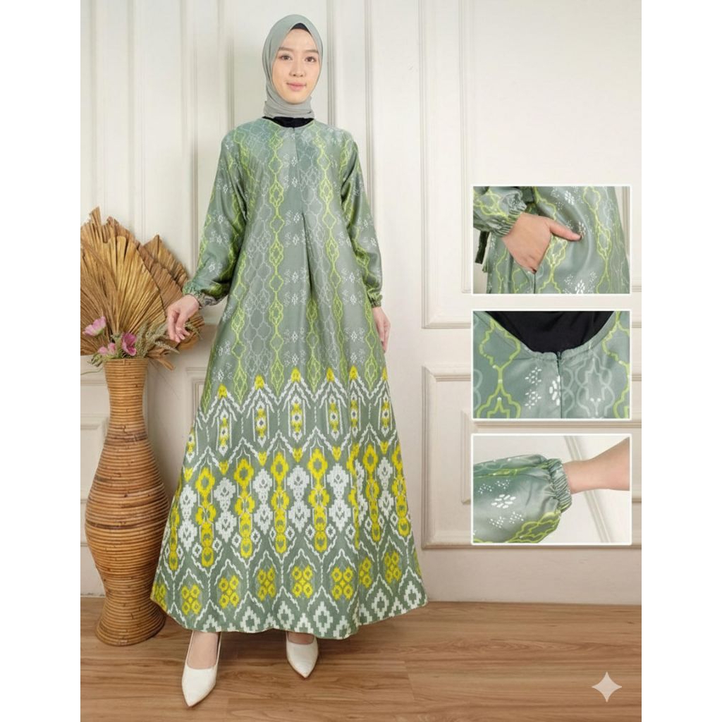 set hijab gamis wanita elegan bahan dior silk premium COD gamis wanita kondangan terbaru