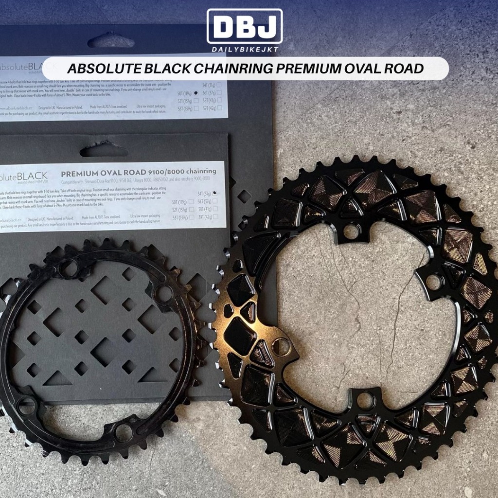 ABSOLUTE Chainring 39T Premium Oval Road 9100 8000 Black - Crank