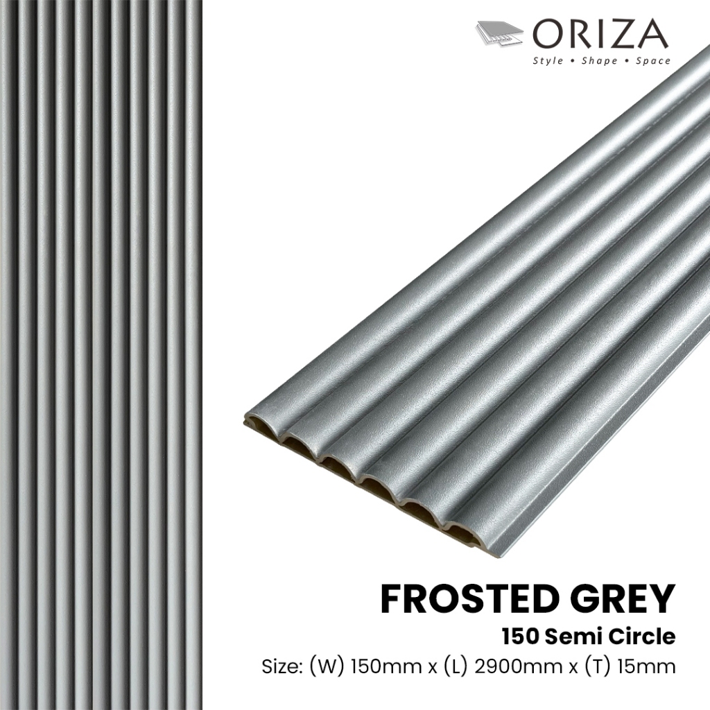 Oriza Wall Panel WPC 150 Semi Circle - Frosted Grey