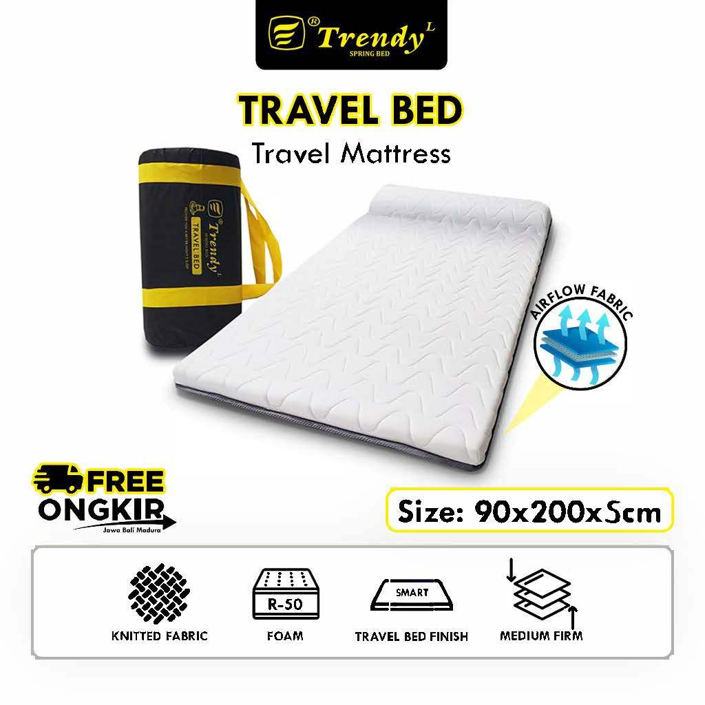 Trendy Travel Bed Busa Rebonded 90x200x5 cm - Kasur Busa / Foam Mattress / Kasur Gulung