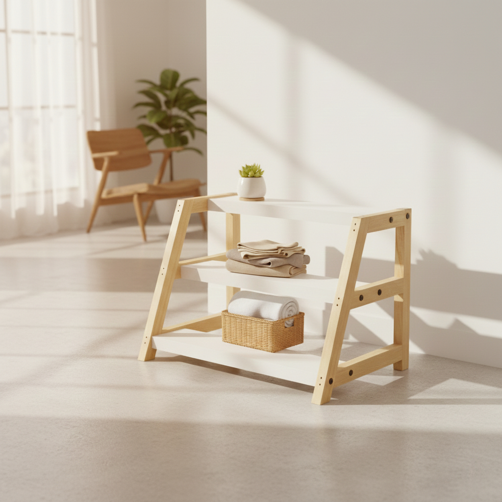 Rak Bumbu Susun Rak Dapur Tempat Toples Bumbu 3 Susun Rak Kosmetik Kayu Aesthetic