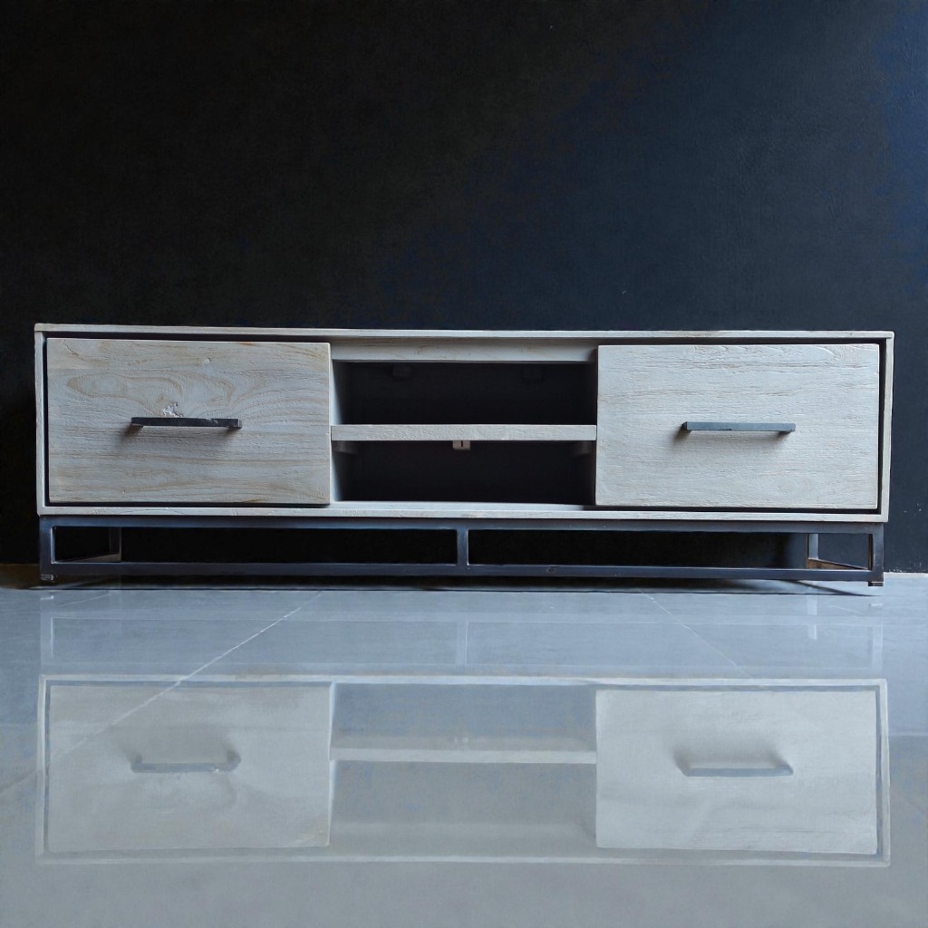 ADIKU MEJA TV INDUSTRIAL JATI TPK - KUALITAS EKSPOR EROPA