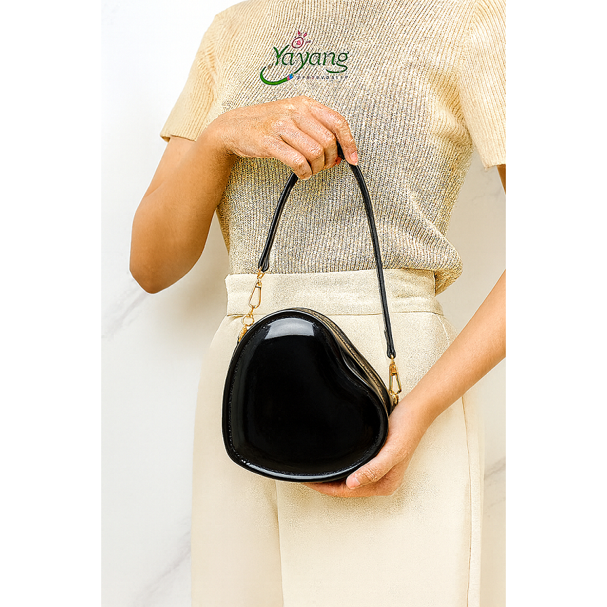 YAYANG Tas Selempang PVC Bentuk Hati - Sling Bag Hand Bag Jelly Love - Aksesoris Fashion Anak