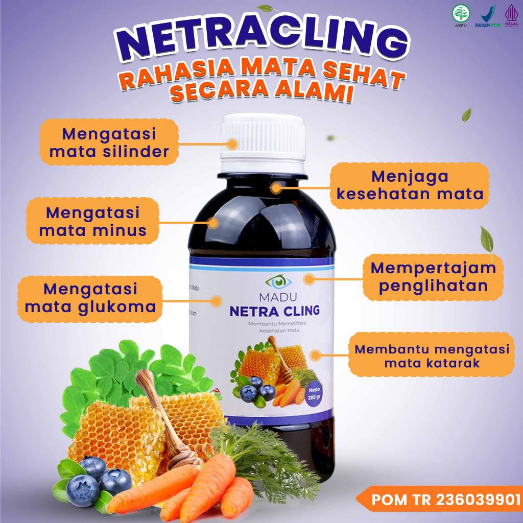 Madu Mata Netra Cling – Herbal Alami Untuk Mata Sehat, Bantu Atasi Minus, Silinder & Katarak + GRATI