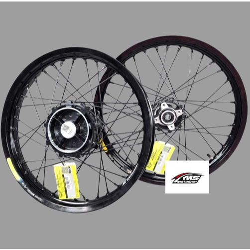 BARTUBELESS EXCEL VELG RX KING 160/185 RING 18 PELEG SET RUJI TROMOL WARNA HITAM MOTOR HEREKK