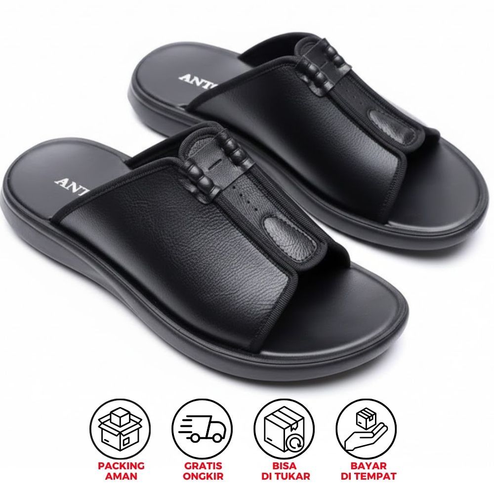 Sandal Pria Slip-on Kulit Premium -Pilihan Terbaik untuk Liburan