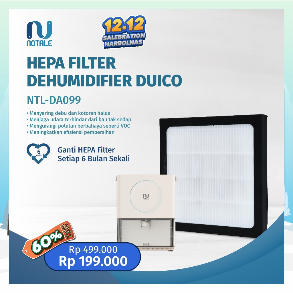 Replacement HEPA Filter Dehumidifier with Air Purifier Notale Duico