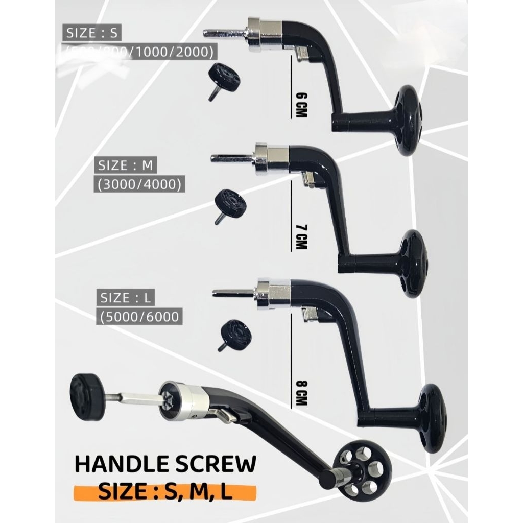 ENGKOL/HANDLE REEL LIPAT BESI PLASTIK BULAT 1000-6000