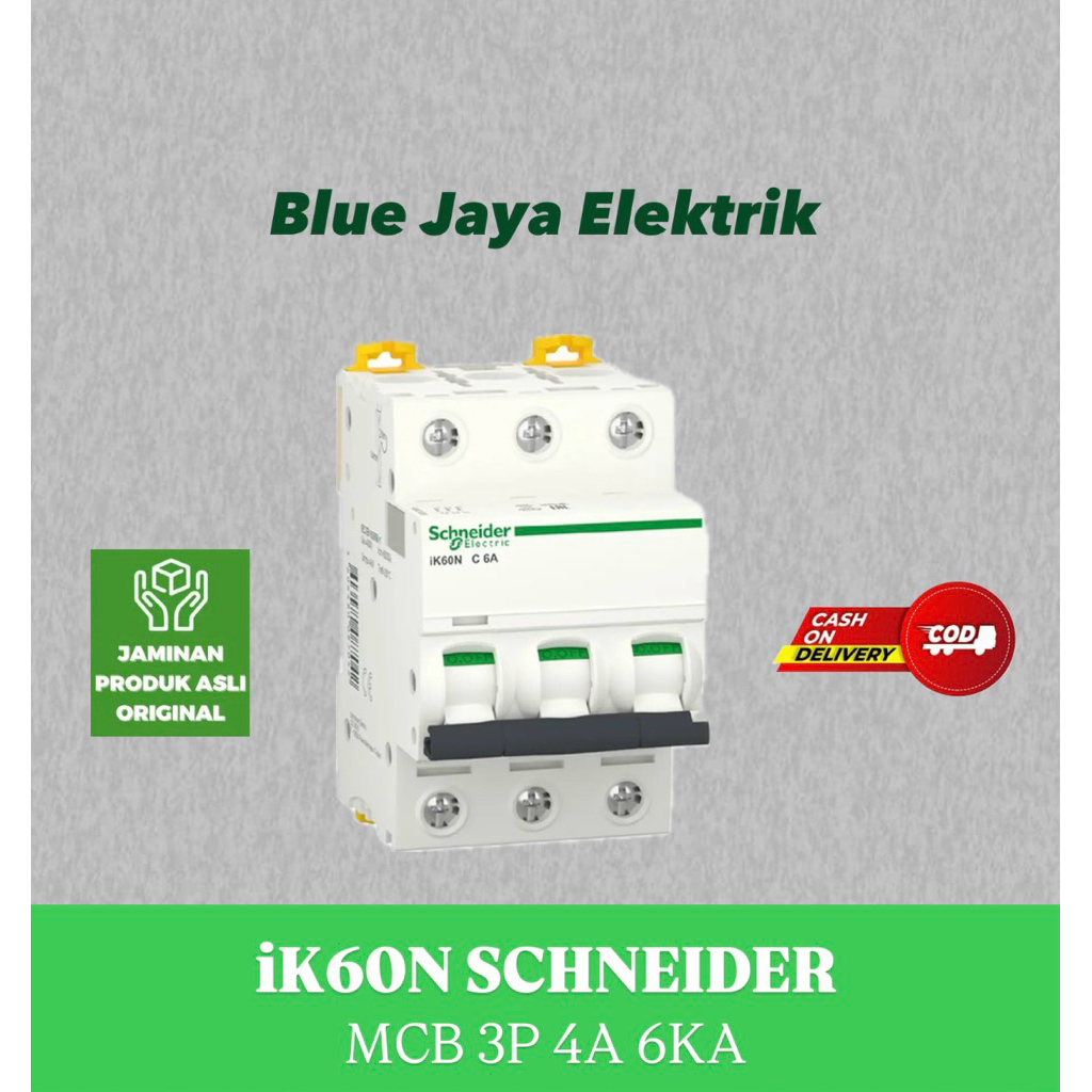 MCB IK60N SCHNEIDER MCB 3 PHASE 4A 6KA TERMURAH