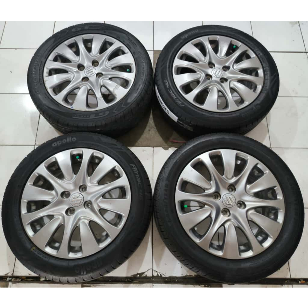 VELG MOBIL BEKAS STANDAR BALENO RING 16 LOBANG 4X100 + BAN 195 55 R16
