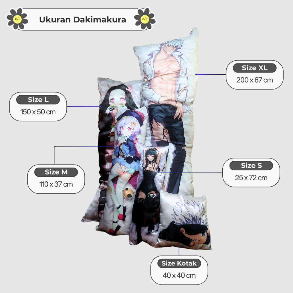 DAKIMAKURA CUSTOM ANIME / Sarung Bantal Waifu dan Husbando Custom Apapun