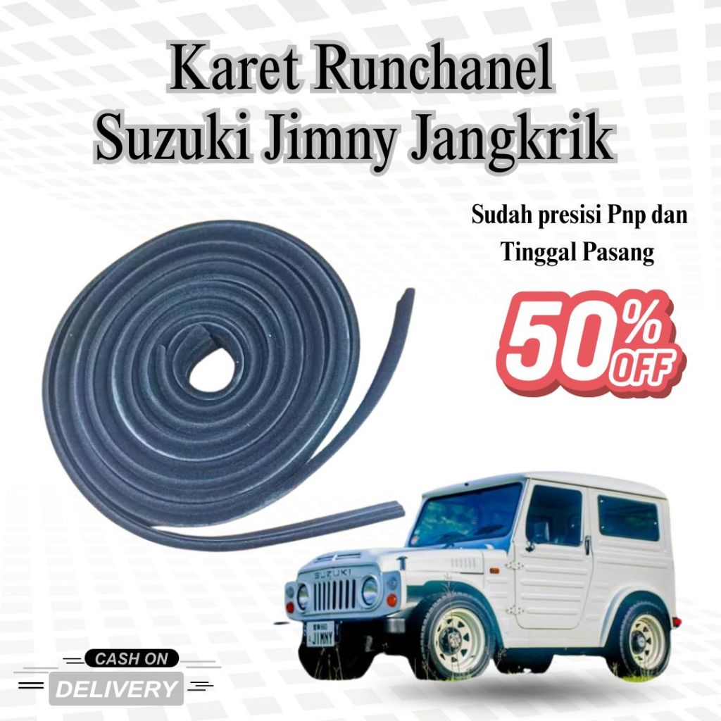 Karet Runchanel Kaca Suzuki Jimny Jangkrik | Karet Rel Kaca Pintu Jimny LJ80 LJ81