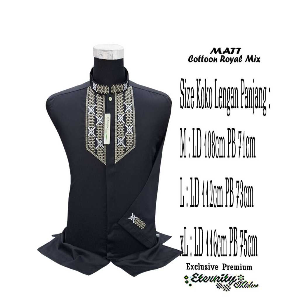 Baju Koko Eternity Lengan Panjang Atasan Muslim Pria