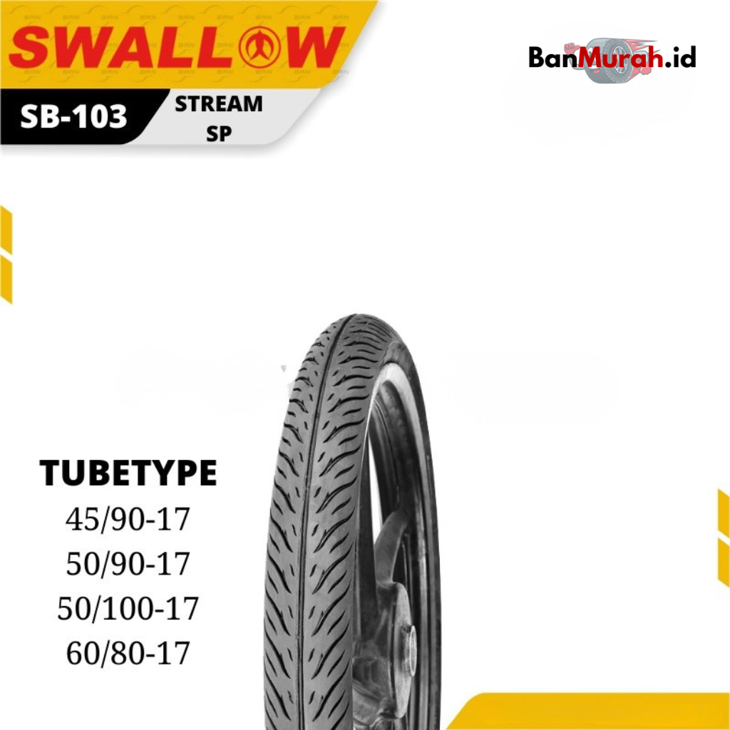 Ban Motor Racing Drag Cacing Ceper Swallow SB-103 Stream SP Ring 17 Tube Type Ukuran 45/90 50/90 50/
