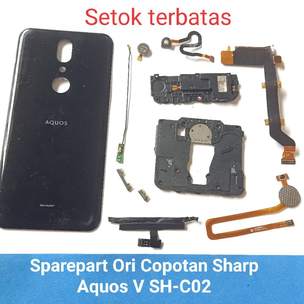 Sparepart Original Copotan Sharp Aquos V SH-C02 Second Normal  fingerprint  tutup mesin atas  kabel 