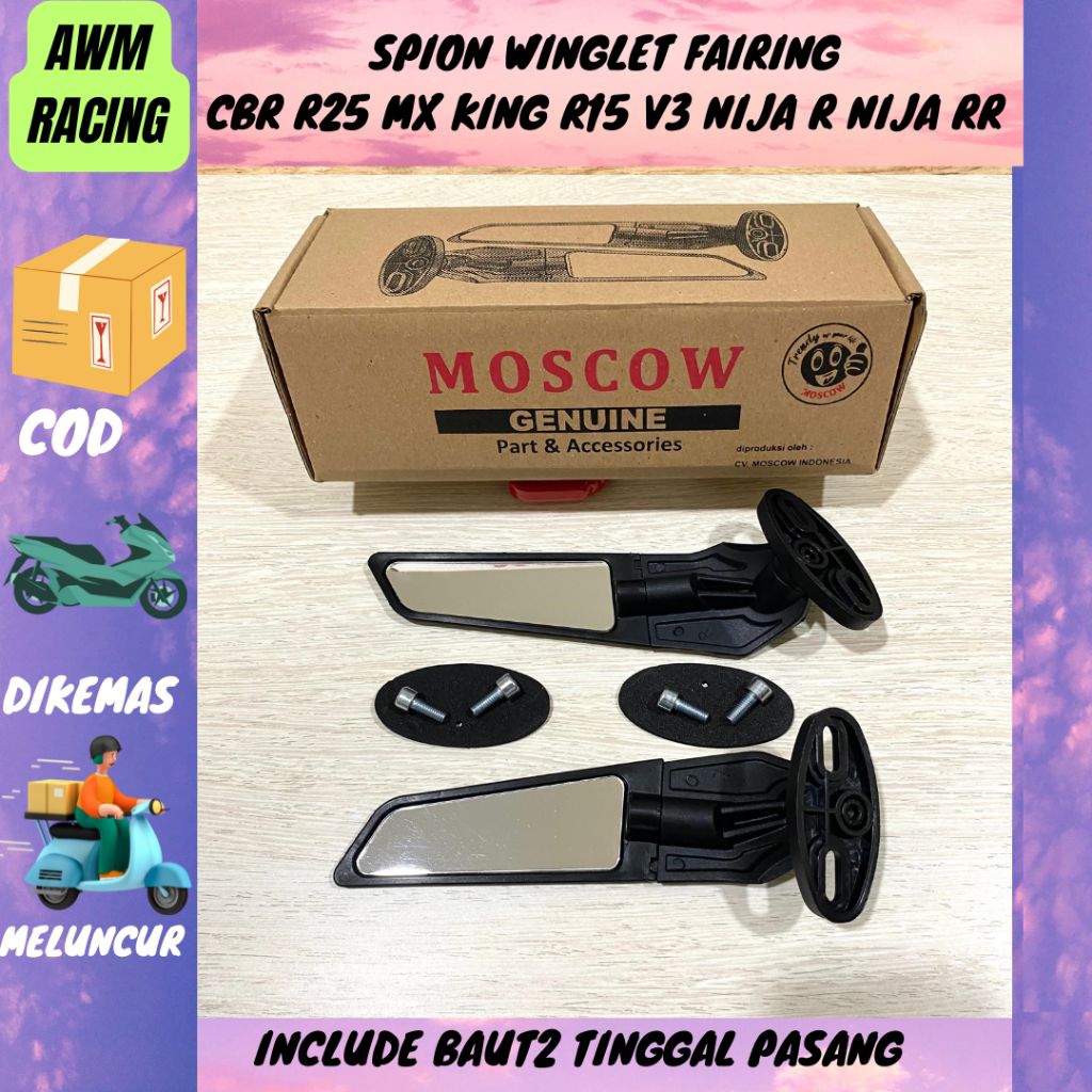 SPION FIRING WINGLET DAUN PURA MOTOR SPORT NINJA CBR GSX R15 R25 V3 V6 UNIVERSAL SPORT