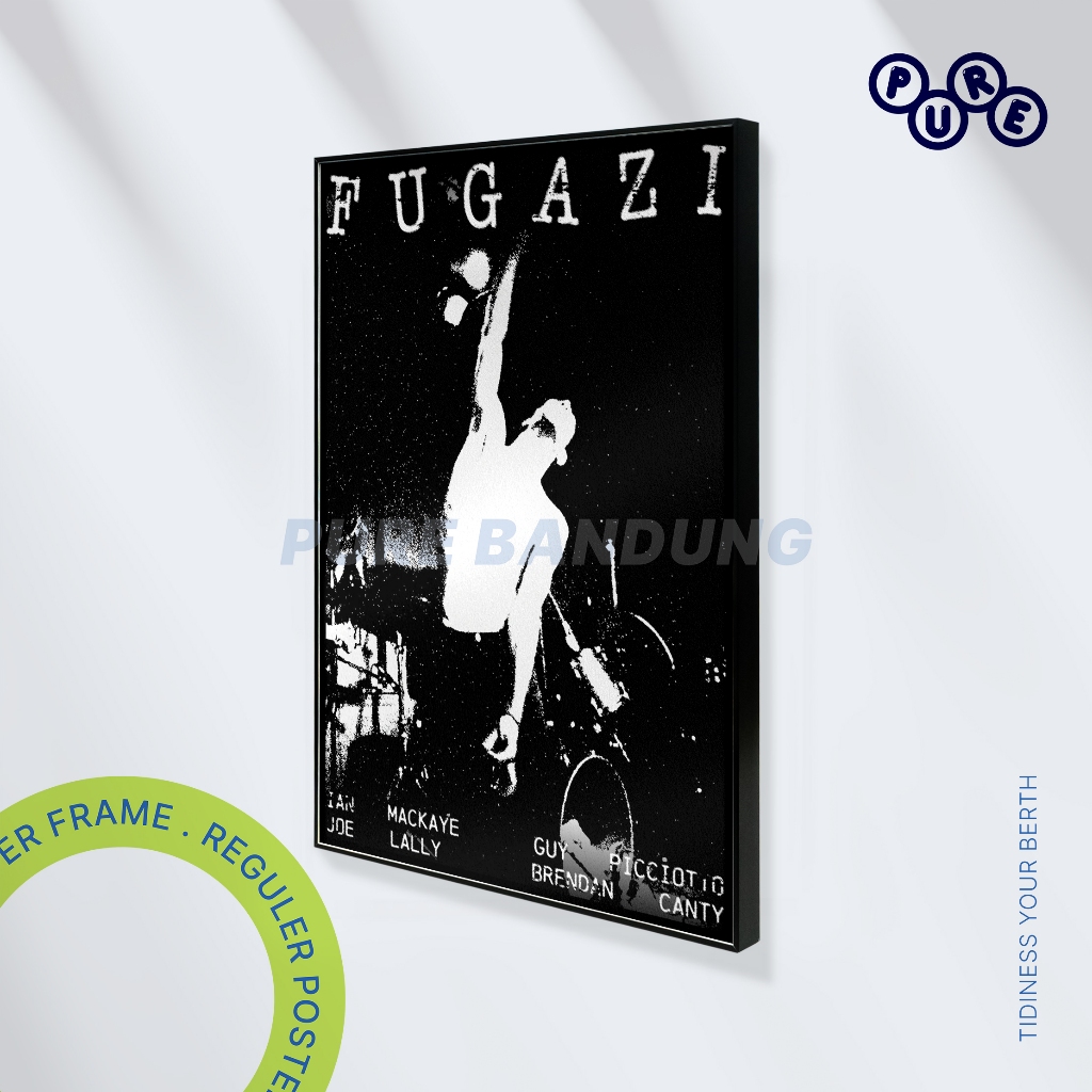 Pure Bandung - Fugazi Post Punk Hardcore Band Poster Canvas / Frameless / Wall Art Hiasan Dinding Ka