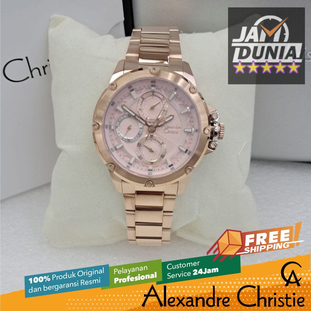 JAM TANGAN WANITA ALEXANDRE CHRISTIE CHRONOGRAPH ORIGINAL 6564 AC 6564 AC6564 ACF6564 JAM AC CHRONOG