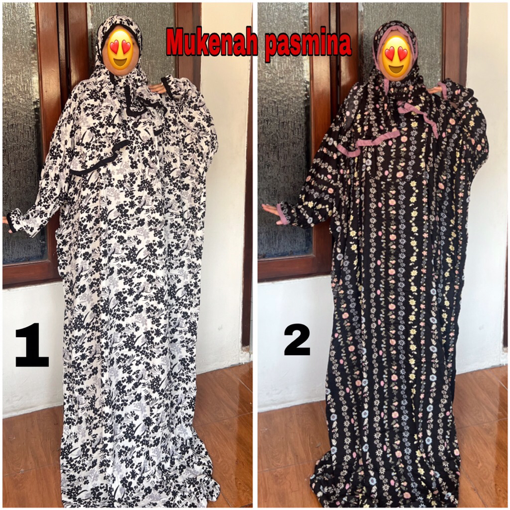 mukenah pasmina motif terusan hadramaut list dewasa