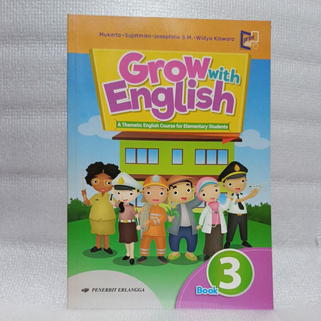 Buku Grow With English kelas 3 SD K13 Erlangga - Buku Bahasa Inggeris kelas 3 SD Erlangga Original