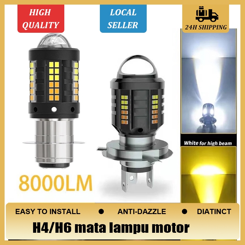 Lampu depan sepeda motor ForH4 / H6 Lampu depan Hi / LO Beam Dua Warna Lampu kabut LED Lampu LED Mot