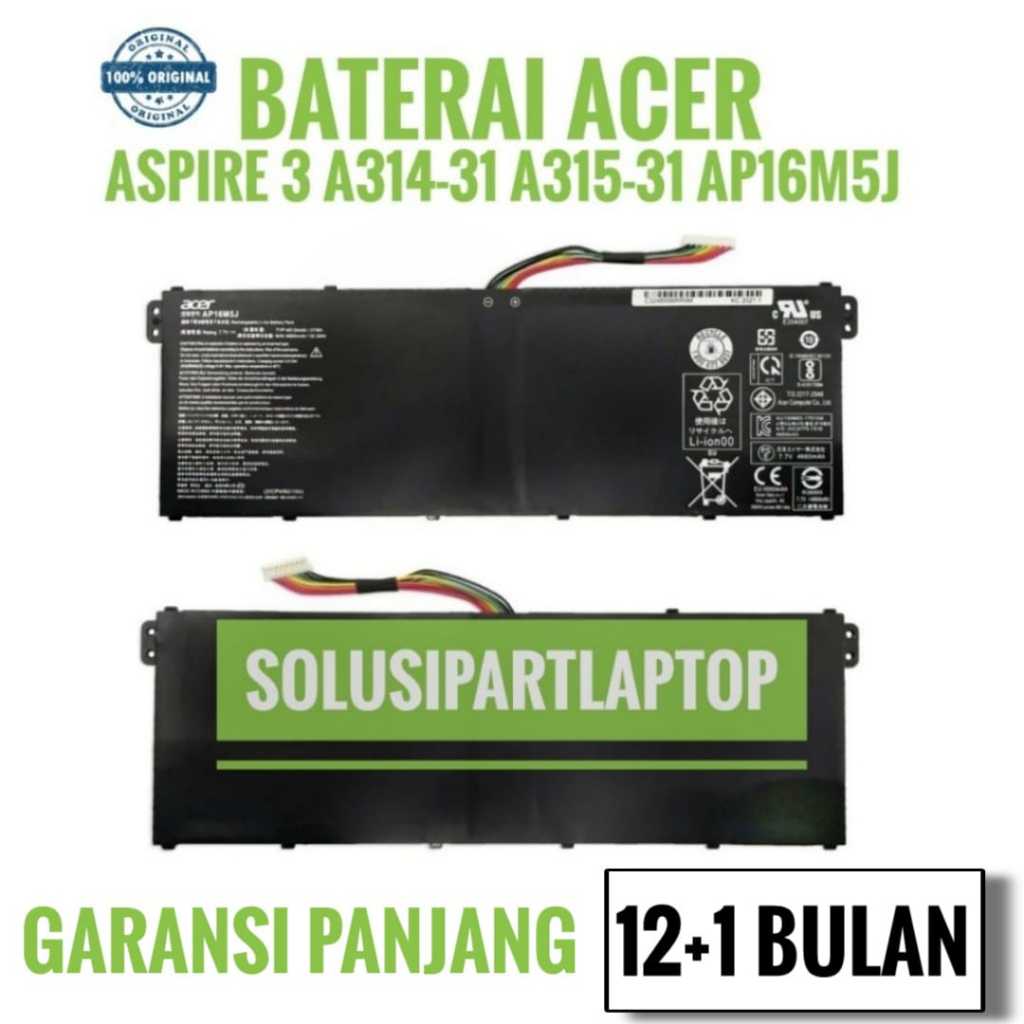 Baterai ACER AP16M5J Acer Aspire 3 A315-21 Aspire 3 A315-41 3 A315 ORI