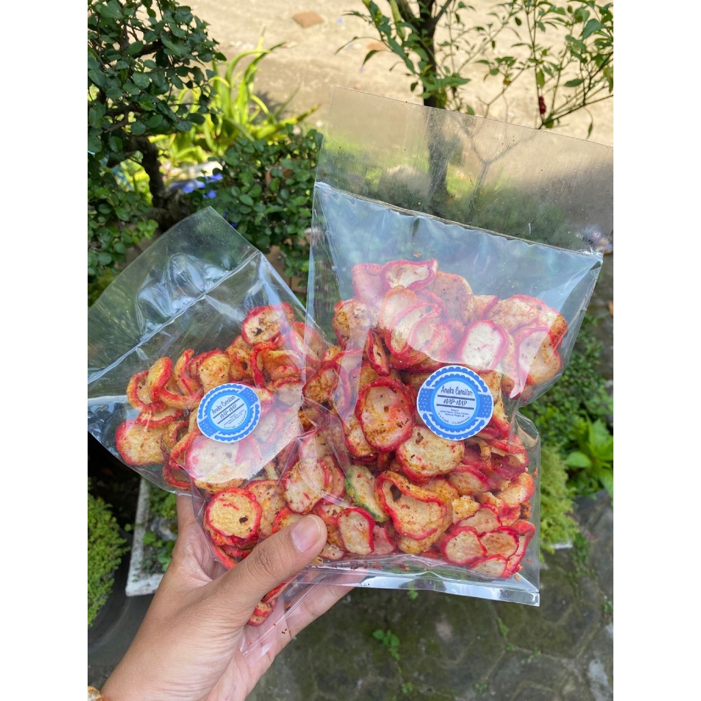 Aneka cemilan napnap. Cemilan kerupuk seblak kencur pedas