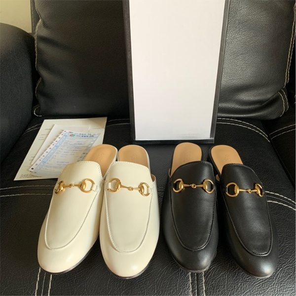 Sendal Sandal Sepatu Mules Flat Wanita Kulit Asli GPTM