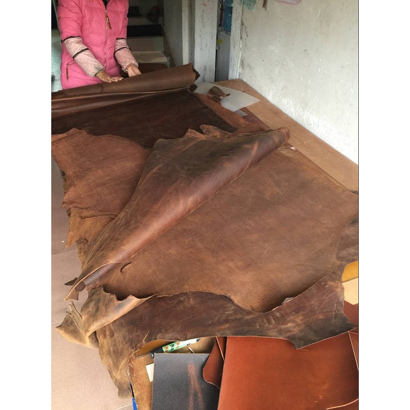 Kulit Crazy Horse Asli Garut Ukuran 21x30- Kulit Sapi Asli Garut Jenis Crazy Horse