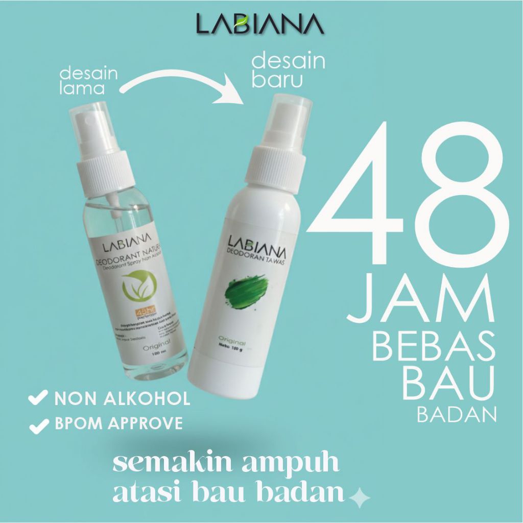 LABIANA DEODORANT TAWAS NATURAL BPOM DEODORAN SPRAY