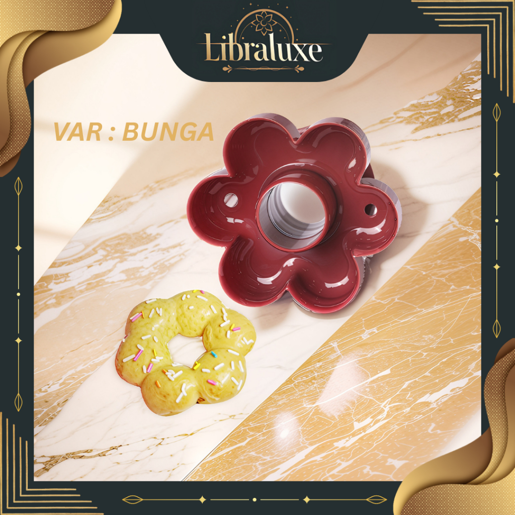 Cetakan Donat Bentuk Bunga Serbaguna / Cetakan Plastik Manual Murah / Cetakan Donat Praktis