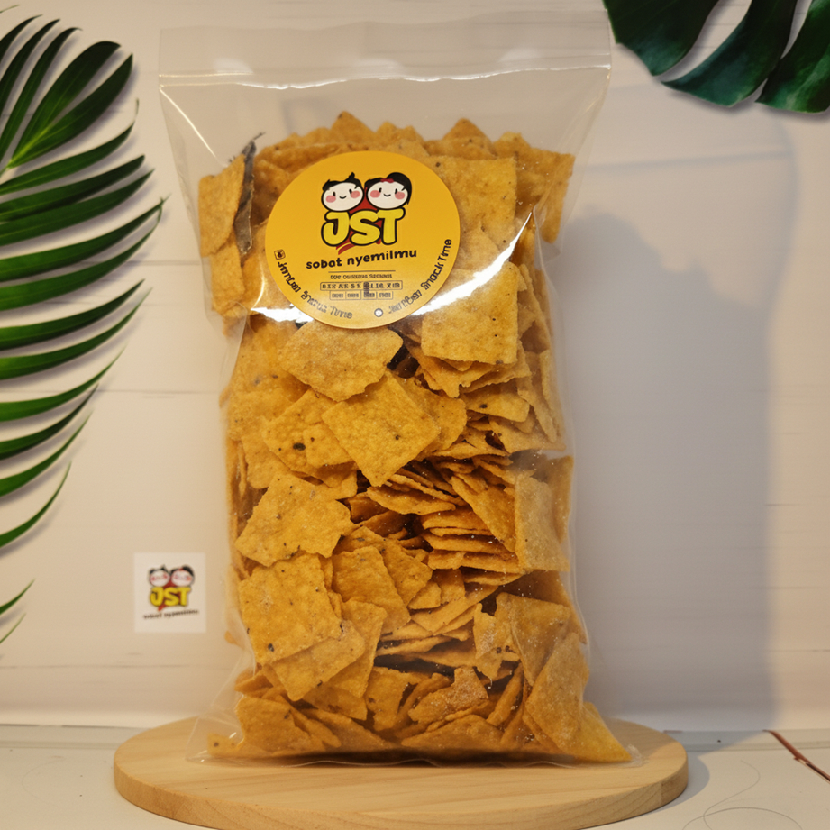 [250gr] Kripik Keripik Jagung Tortilla Happytos Kiloan Jember Snack Time