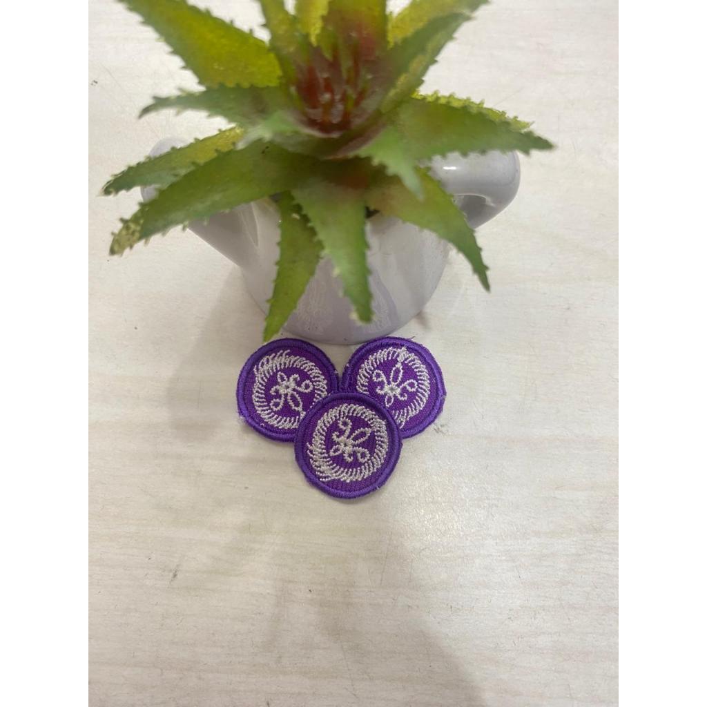 semanggi ungu bulat  bordir komputer