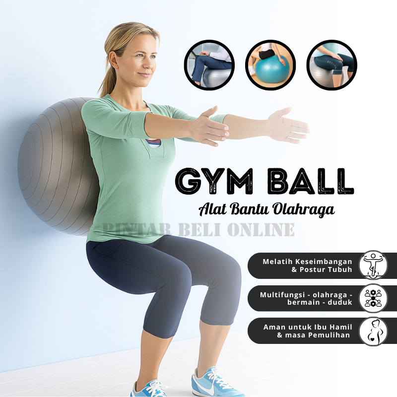 Gym Ball / Bola Gym Olahraga Ukuran 55cm 65cm 75cm / Gy,m Ball Ibu Hamil