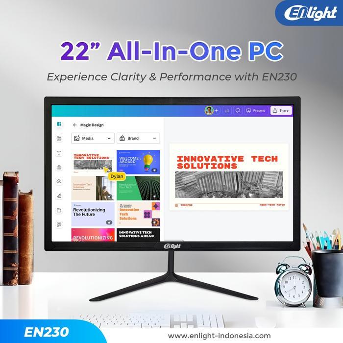 Enlight Komputer PC All in One Desktop AIO 21.5" Intel i3 GEN 7 7100 RAM DDR4 8GB SSD NVME 256GB EN2