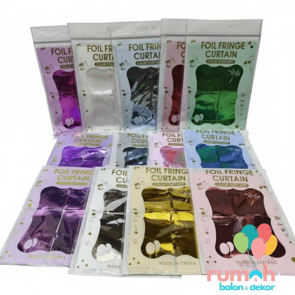 TIRAI PESTA ULANG TAHUN/ TIRAI FOIL KOTAK / TIRAI KOTAK METALIK  / BACKDROP FOIL / BACKDROP ULANG TA