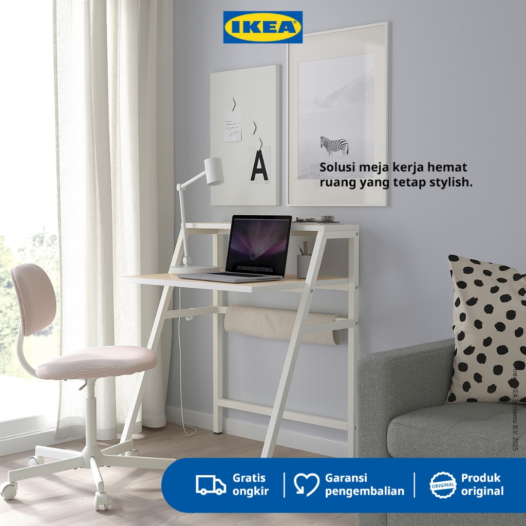 IKEA MITTPLAN Meja Kerja / Belajar Minimalis Putih 80x60 cm
