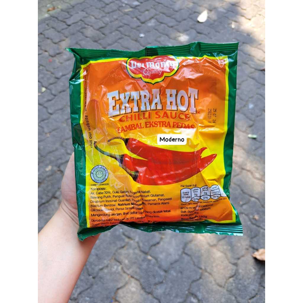 DELMONTE EXTRA HOT SACHET 24 X 8G / SAOS DELMONTE SASET KECIL